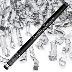 Tuba z serpentynami, srebrny, 80cm 1 szt.