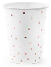 Kubeczki Kropki, biały, 260ml, 6 szt.