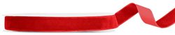 Tasiemka Welurowa, czerwona, 15mm/10m