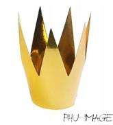 Korona papierowa, złota, 3 szt.