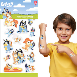 Tatuaże Zmywalne BLUEY Bingo Blue Bajka 12szt.