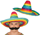 Słomkowy Kolorowy Kapelusz Meksykański Sombrero