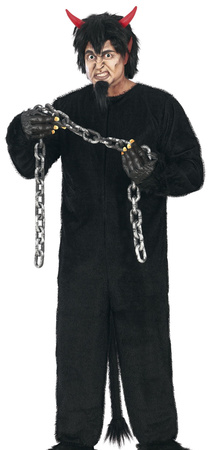 Kostium Strój Czarny DIABEŁ Krampus Demon, M