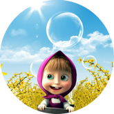 Opłatek tortowy 14 cm, Masza i Niedźwiedź 1 szt.