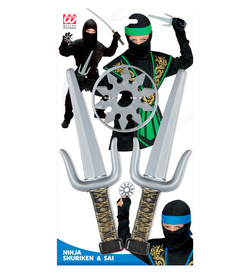 Zestaw Akcesoria Broń NINJA Sai Shuriken 4szt.