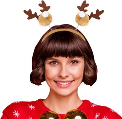 Opaska Świąteczna na Głowę WESOŁE RENIFERKI Święta