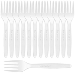 Widelce wielokrotnego użytku LUX białe 100szt.