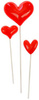 Serduszka na Patyczku Dekoracyjne Walentynki 3szt.