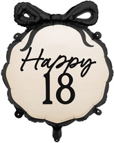 Balon Foliowy Happy 18 URODZINY Kokarda 47x53cm