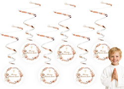 Świderki dekoracyjne Komunia BOHO 6szt.