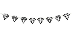 Girlanda Diamenty, czarny, 1m, 1szt.