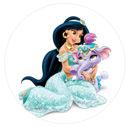 Opłatek tortowy 14 cm, Księżniczki Princess 1 szt.