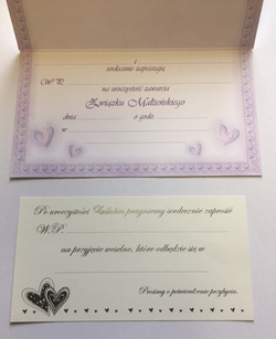 zaproszenie ślubne 1szt. S-022