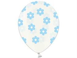 Balony 14" Kwiatki, Crystal Clear + błęk. n. 5szt