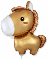 Balon foliowy 14" FX - Konik (brązowy)