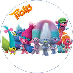 Opłatek tortowy 14 cm, Trolle Trolls 1 szt.