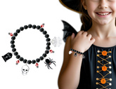 BRANSOLETKA z Zawieszkami Czarna Halloween