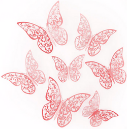 Naklejki Dekoracyjne 3D Różowe Złoto MOTYLE 12szt.