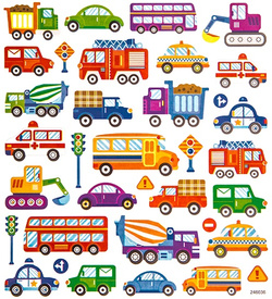 Naklejki  POJAZDY Samochody Auta Karetka 35szt.