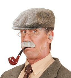 Czapka Beret Angielski KASZKIET z Daszkiem Brązowy