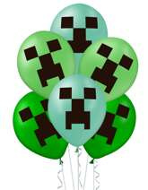 Zestaw balonów Zielone Minecraft 12 cali, 12 szt.