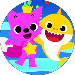 Opłatek tortowy 14 cm, Baby Shark 1 szt.