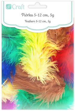 PIÓRKA Dekoracyjne Ozdobne KOLOROWE Mix 5-12cm 10g