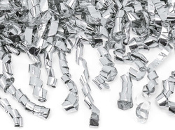 Tuba z serpentynami, srebrny, 80cm 1 szt.