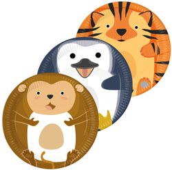 Talerzyki Papierowe ZWIERZĘTA ZOO 23cm 8szt.