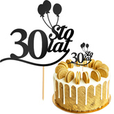 Topper na Tort 30 STO LAT Urodziny CZARNY