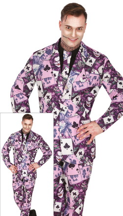 Kostium Strój Joker Pokerzysta Komik Gangster, M