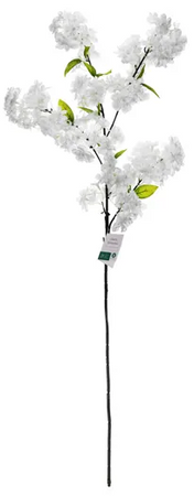 Sztuczny Kwiat Kwitnąca Wiśnia Biała, 97cm