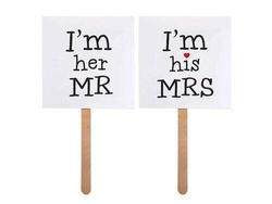Karteczki ''I'm his MRS'',''I'm her MR'', 2 szt.