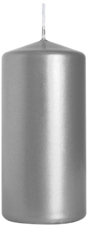 ŚWIECA Walec SREBRNA Komunia Wesele BISPOL 6x12cm