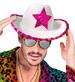 Kapelusz Kowbojski Biały z Różową Gwiazdą Cekiny