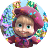 Opłatek tortowy 29 cm, Masza i Niedźwiedź 1 szt.