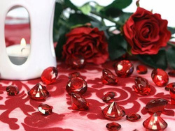 Diamentowe konfetti 20 mm, bordo, 10 szt.