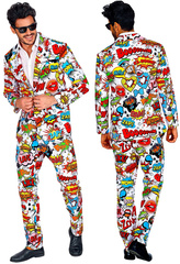 GARNITUR Męski POP ART Marynarka + Spodnie, L