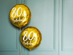 Balon foliowy 80th Birthday, złoty, 45cm