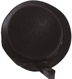 Kapelusz damski z kokardą, czarny, 1 szt.