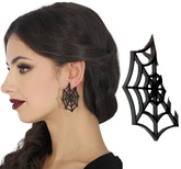 KOLCZYKI Czarne PAJĘCZYNY Wiedźma Halloween 2szt.