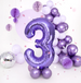 Balon foliowy cyfra 3 fioletowy 100cm 