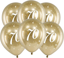 Balony Glossy 30cm, 70, złoty 6szt.