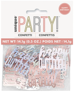 Konfetti Dekoracyjne Happy Birthday Różowe Złoto