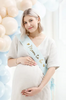 Szarfa MOM TO BE Baby Shower Niebieska