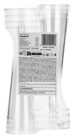 Kieliszki Plastikowe do Szampana, 150ml 8szt.