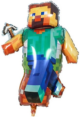 Balon Foliowy LUDZIK Gra Pixele Piksele Steve 85cm