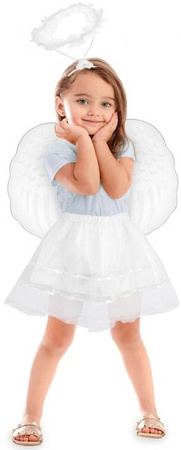 Zestaw Strój ANIOŁEK Skrzydła Spódniczka Aureola