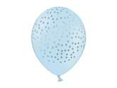 Balony Błękitny w srebrne Kropki, 30 cm, 1 szt.