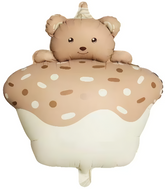 Balon Foliowy MIŚ BABECZKA Brązowy Pastelowy 52x72